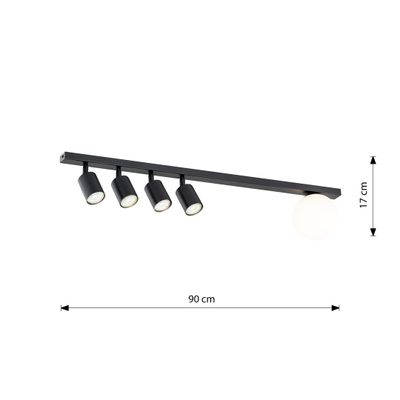 Emibig Lighting Taklampa BASTER 5 SVART
