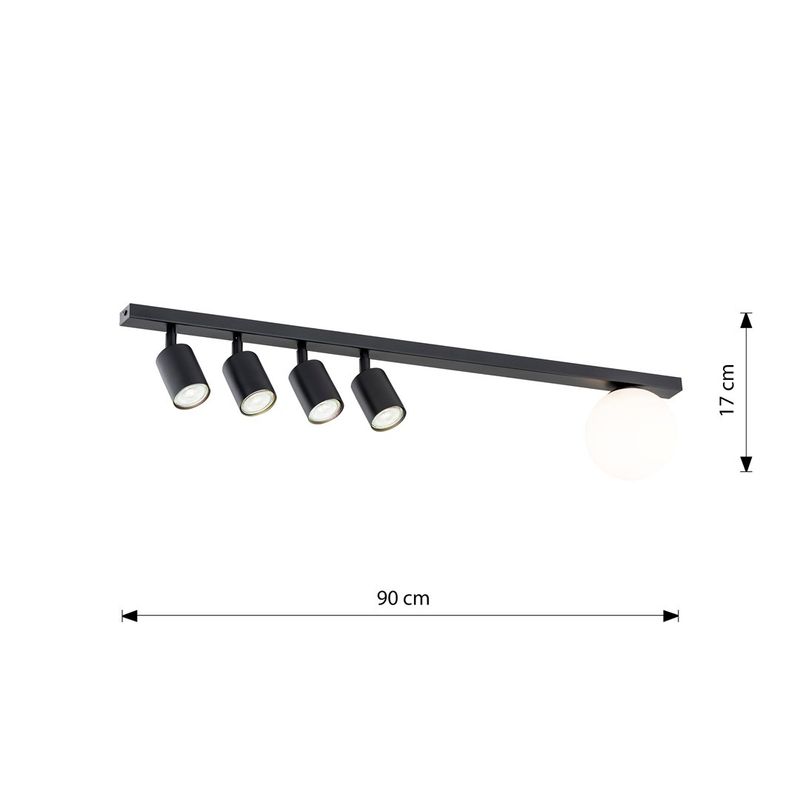Emibig Lighting Taklampa BASTER 5 SVART