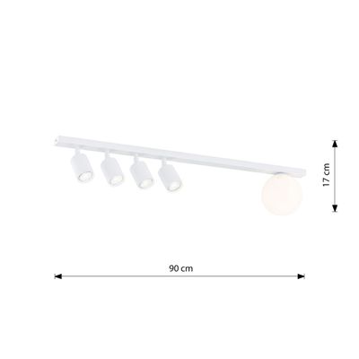 Emibig Lighting Taklampa BASTER 5 VIT