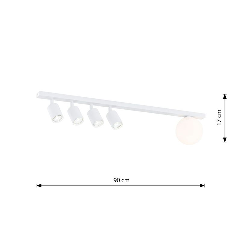 Emibig Lighting Taklampa BASTER 5 VIT