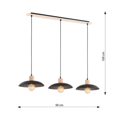 Emibig Lighting Taklampa KOBE 3 SVART