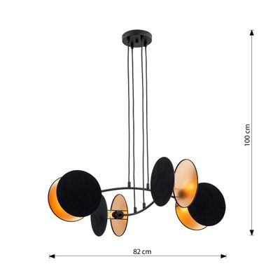 Emibig Lighting Taklampa MOTIF 4 SVART/GULD