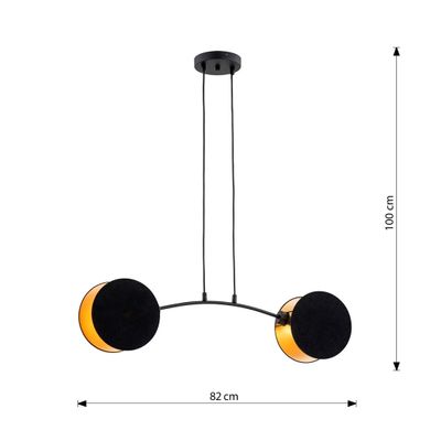 Emibig Lighting Taklampa MOTIF 2 SVART/GULD