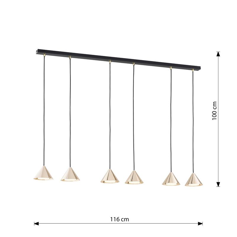 Emibig Lighting Taklampa ELIT 6 BL GULD