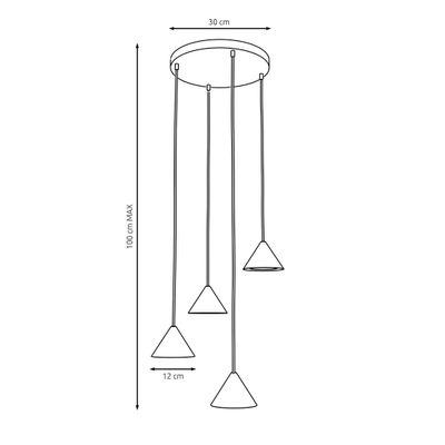 Emibig Lighting Taklampa ELIT 4 PREMIUM SVART