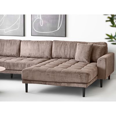 House Nordic Lido U-soffa öppet slut, högerställd - Brun Manchester