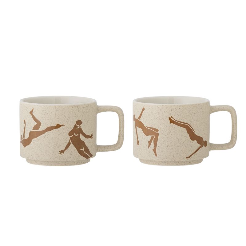 Bloomingville Harlow Mugg, Brun, Stengods - 6-pack