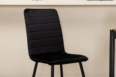 Venture Home Pelle & Windu Rektangulärt Matbord 190 x 90 Svart + 6 st Matstolar Svart