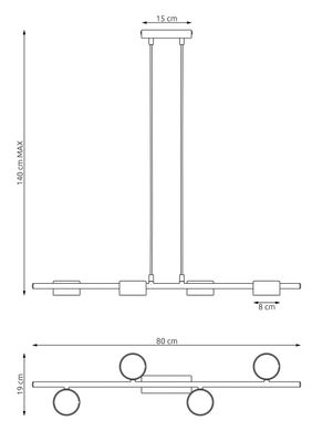Emibig Lighting Taklampa SORA 4 BL
