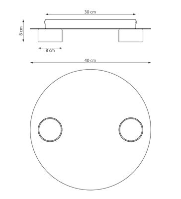 Emibig Lighting Taklampa BOLX 2 BL