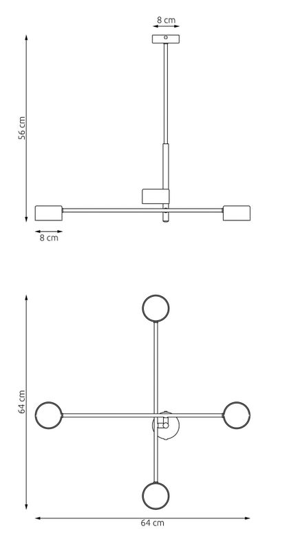 Emibig Lighting Taklampa NATSU 4 BL