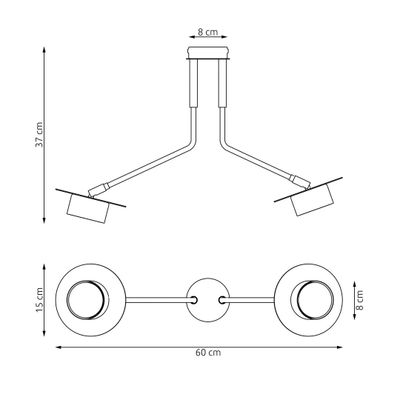 Emibig Lighting Taklampa MIZU 2 BL