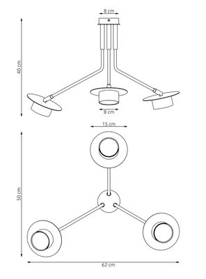 Emibig Lighting Taklampa MIZU 3 BL