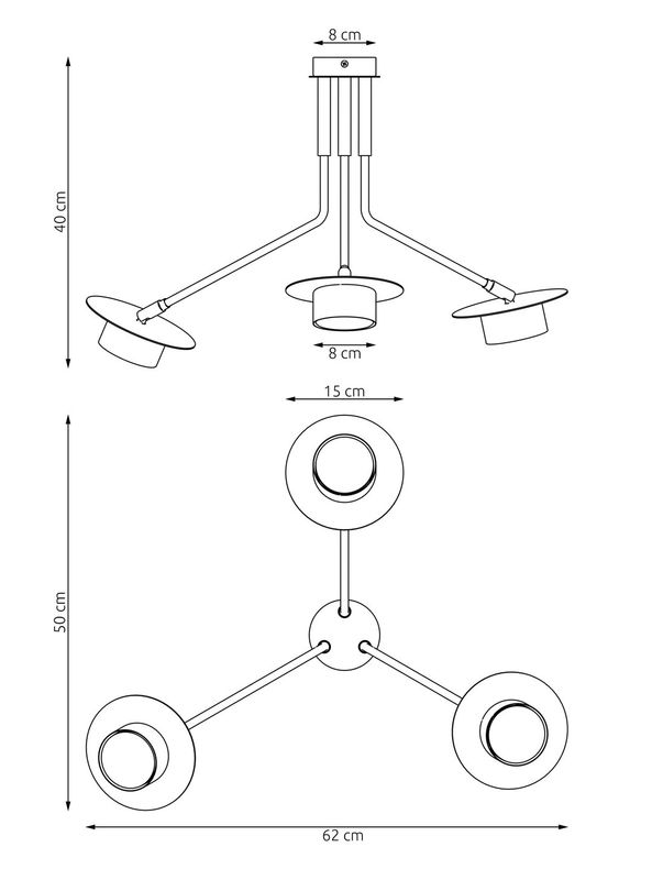 Emibig Lighting Taklampa MIZU 3 BL