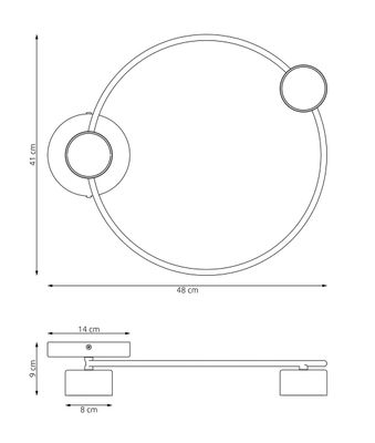 Emibig Lighting Taklampa LUCIO 2 BL
