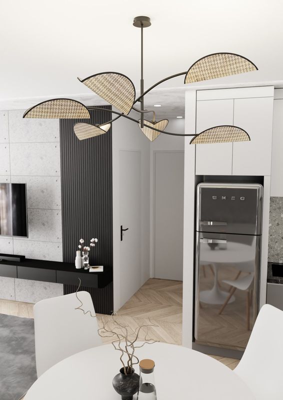 Emibig Lighting Taklampa LOTUS 6 BL NATURLIG