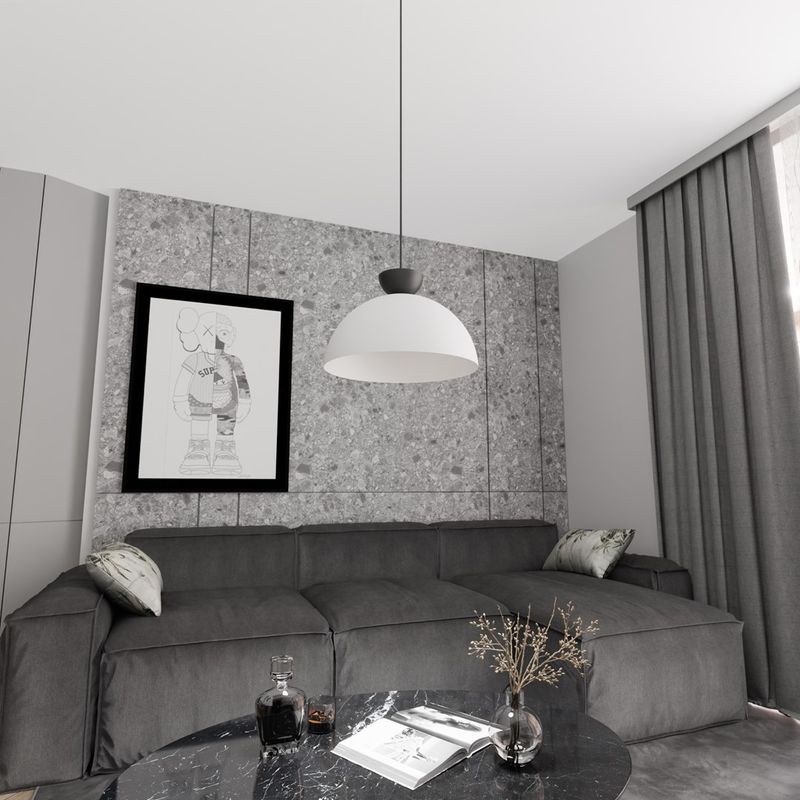 Emibig Lighting Taklampa LUNARO 1L BL VIT/SVART