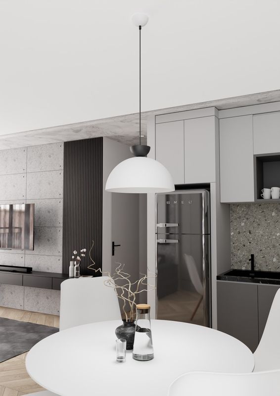 Emibig Lighting Taklampa LUNARO 1L BL VIT/SVART