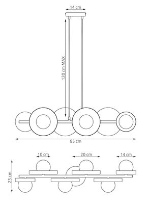Emibig Lighting Taklampa MODELL 6 SVART
