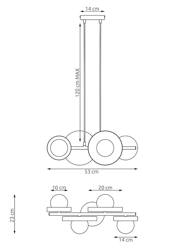 Emibig Lighting Taklampa MODEL 4 BL MOKKA