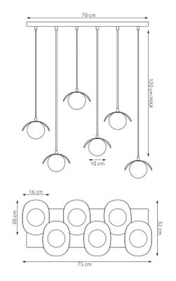 Emibig Lighting Taklampa RITUAL 6 SVART