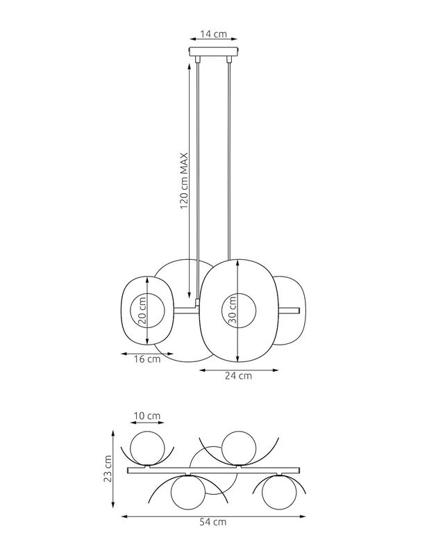 Emibig Lighting Taklampa ELEMENTI 4 SVART