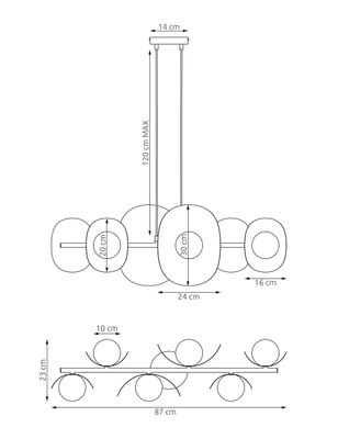 Emibig Lighting Taklampa ELEMENTI 6 SVART