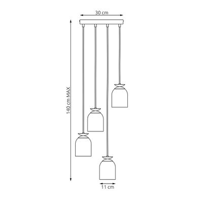 Emibig Lighting Taklampa TARGET 4 PREM VIT