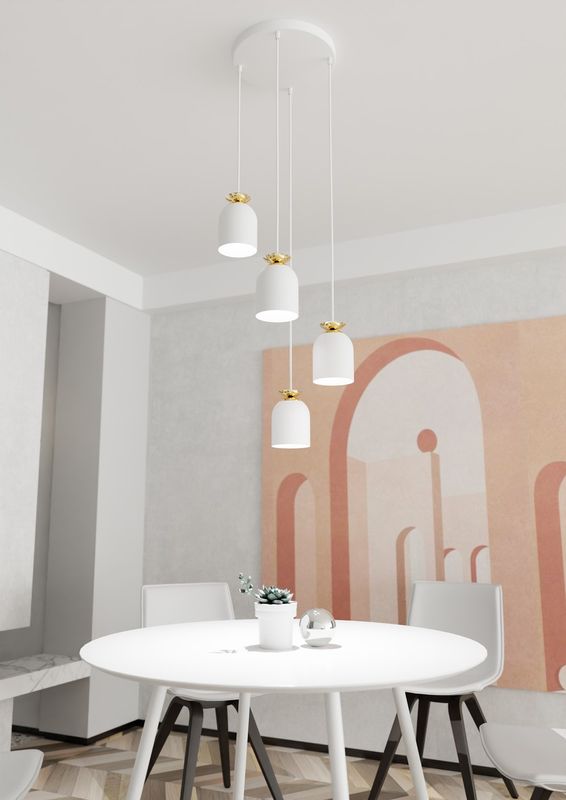 Emibig Lighting Taklampa TARGET 4 PREM VIT