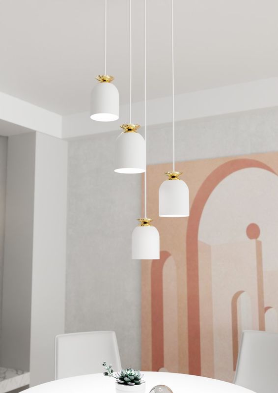 Emibig Lighting Taklampa TARGET 4 PREM VIT