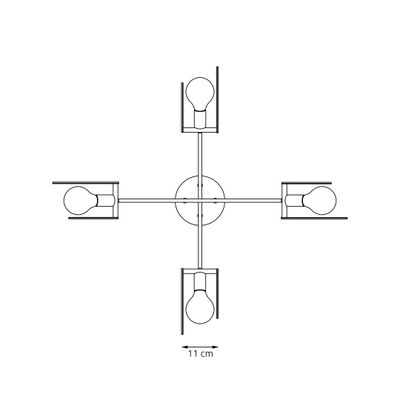 Emibig Lighting Taklampa SKIVA 4 BL