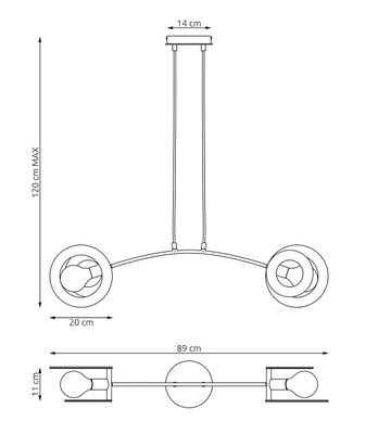 Emibig Lighting Taklampa SKIVA 2 BL