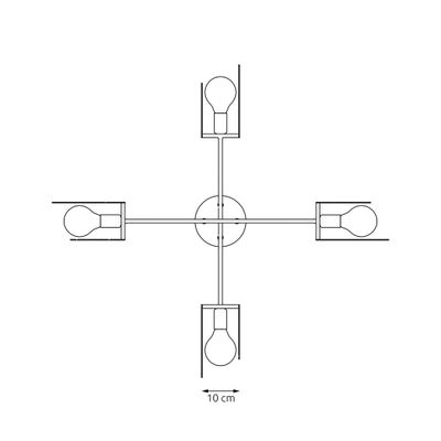 Emibig Lighting Taklampa XOTIC 4 BL