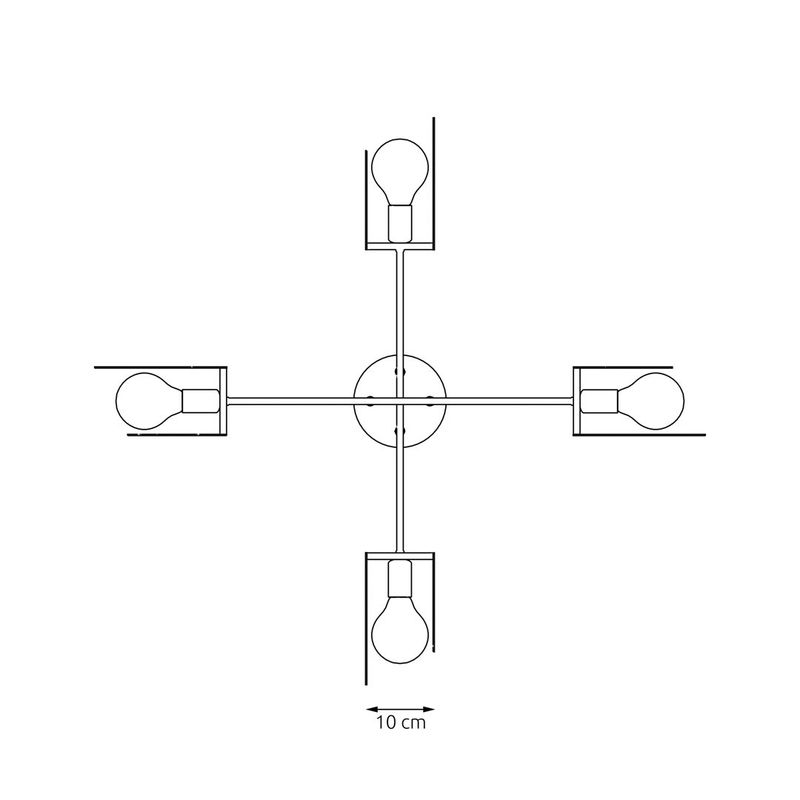 Emibig Lighting Taklampa XOTIC 4 BL