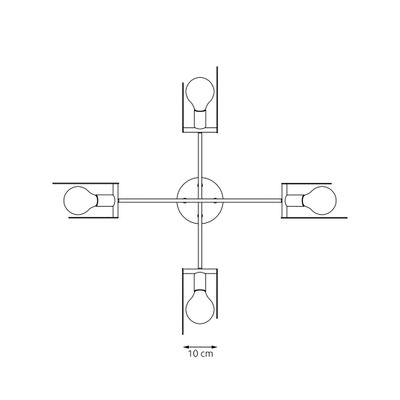 Emibig Lighting Taklampa EUFORIA 4 BL