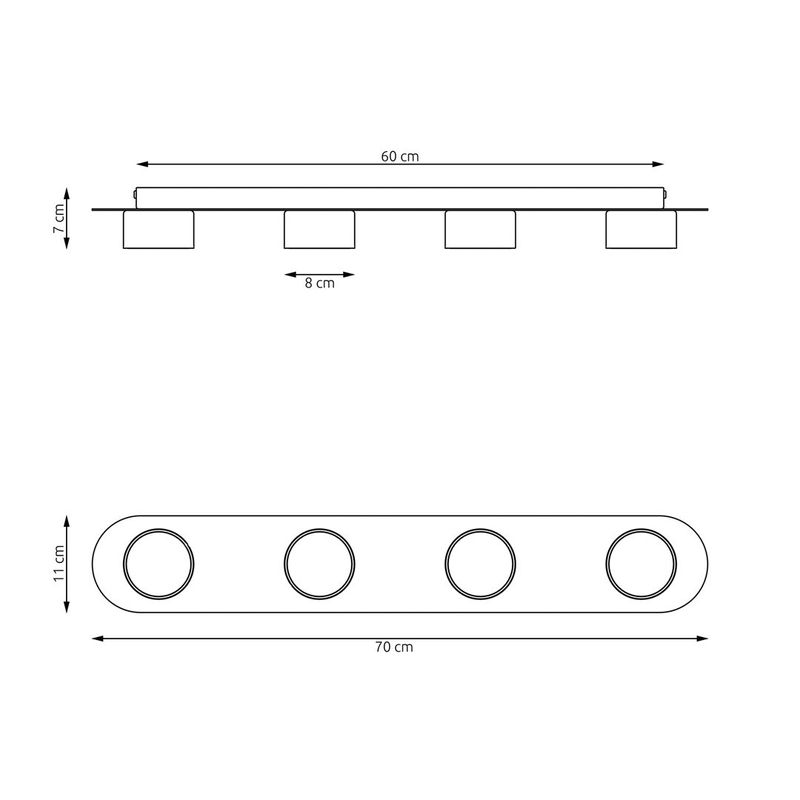 Emibig Lighting Taklampa DIAZ 4 BL