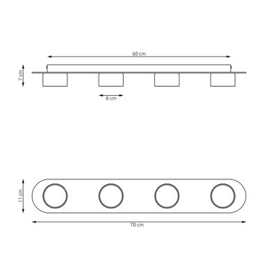 Emibig Lighting Taklampa DIAZ 4 BL TRÃ„