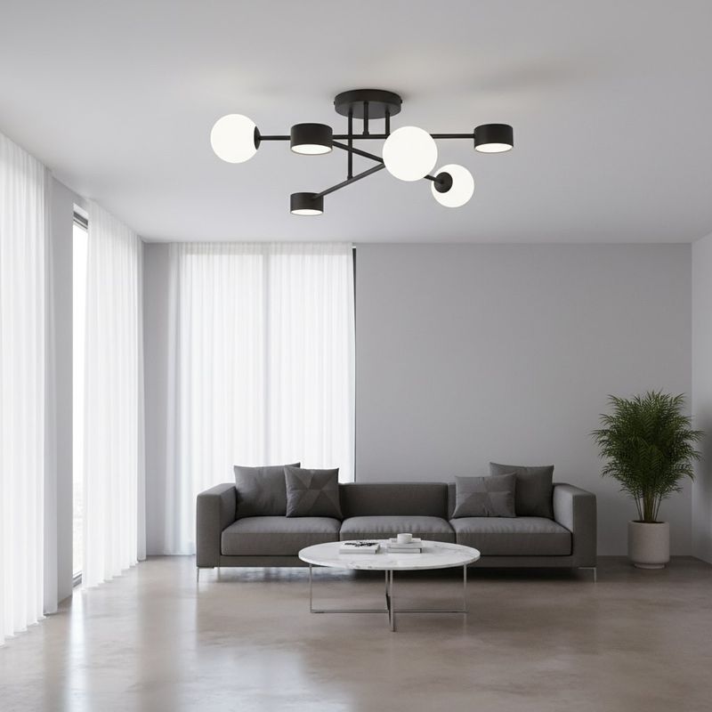 Emibig Lighting Taklampa HOLON 6 SVART