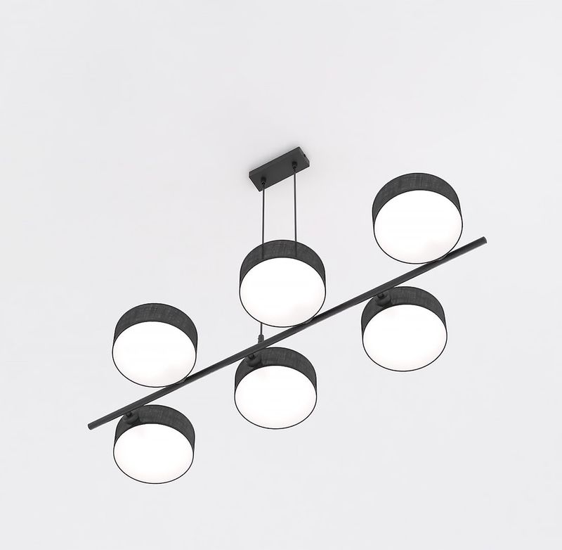 Emibig Lighting Taklampa DRUMZ 6 SVART