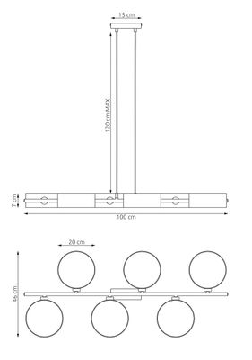 Emibig Lighting Taklampa DRUMZ 6 MIX2