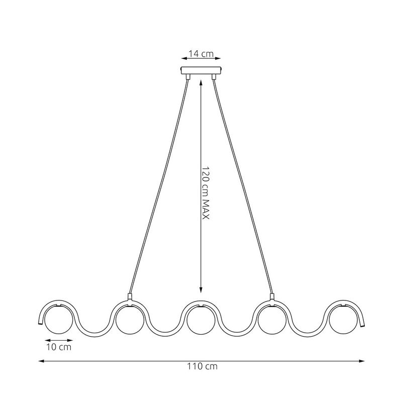 Emibig Lighting Taklampa SINUS BL OPAL