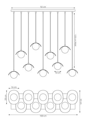 Emibig Lighting Taklampa RITUAL 9 VIT
