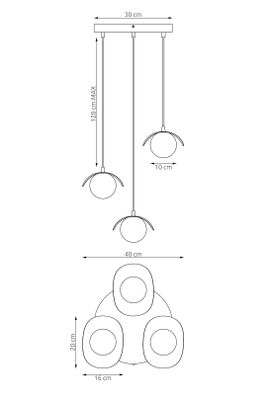 Emibig Lighting Taklampa RITUAL 3 PREM VIT