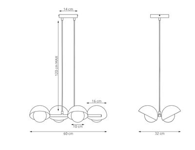 Emibig Lighting Taklampa BOOM 4 SVART