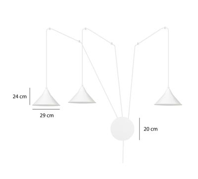 Emibig Lighting Taklampa ABRAMO 3 VIT