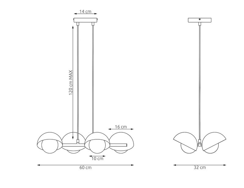 Emibig Lighting Taklampa BOOM 4 ORANGE