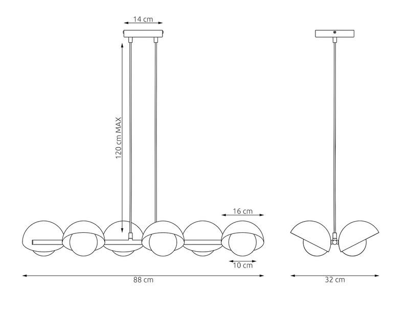 Emibig Lighting Taklampa BOOM 6 ORANGE