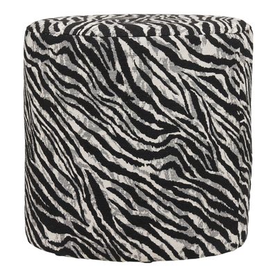 House Nordic Kimberley sittpuff svart/vit, Ø40 cm