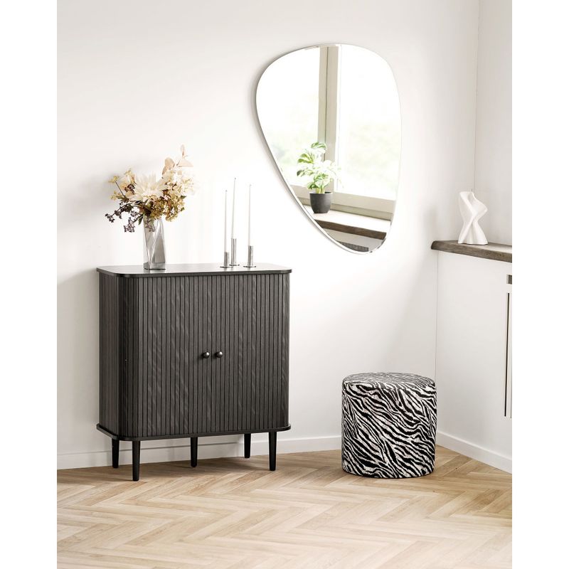 House Nordic Kimberley sittpuff svart/vit, Ø40 cm