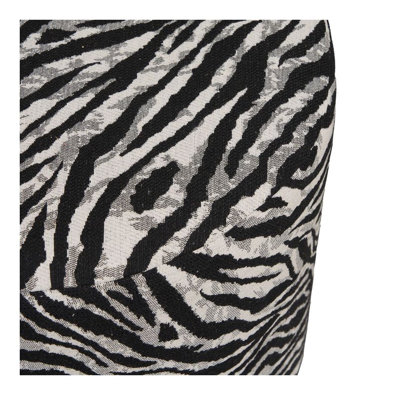 House Nordic Kimberley sittpuff svart/vit, Ø40 cm